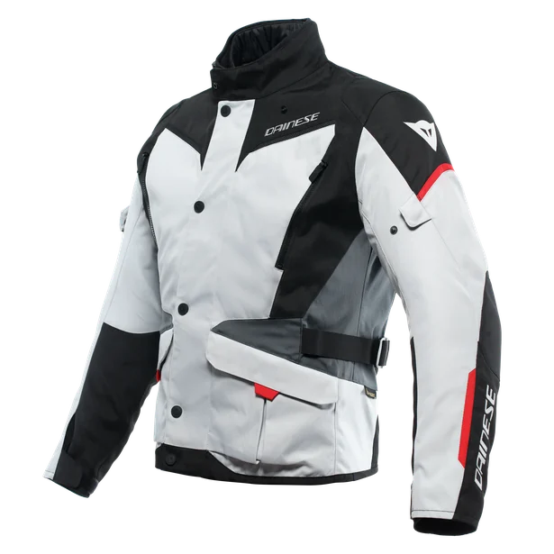 Chaqueta Dainese Tempest 3 D-Dry gris clara, negra y roja