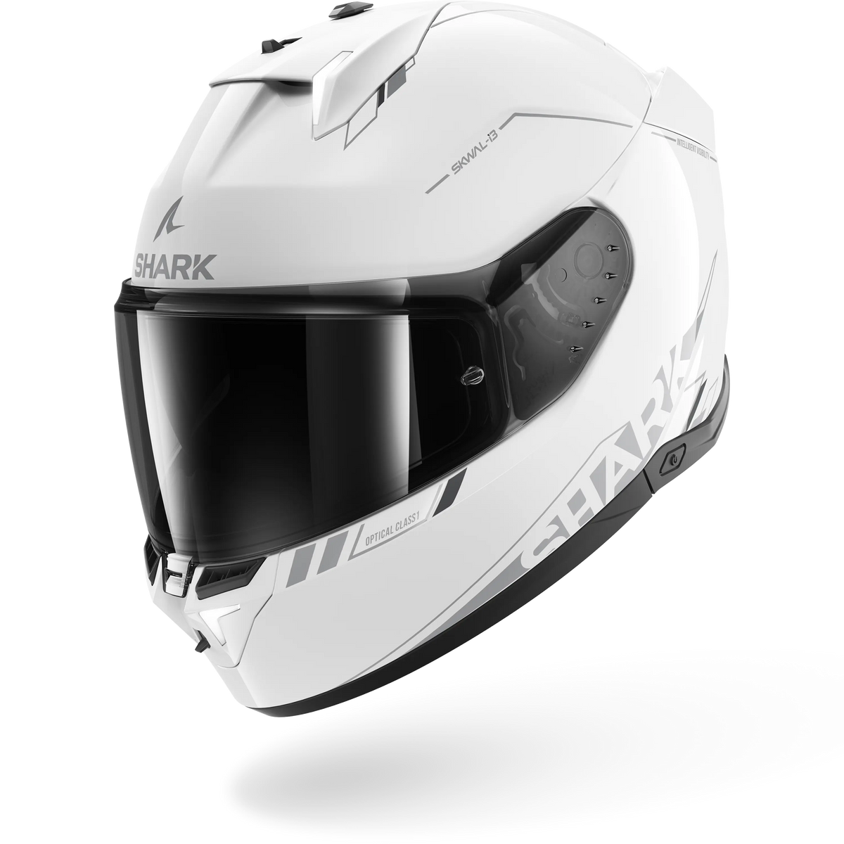 Shark Skwal i3 Blank SP blanco, plata y antracita visto de tres cuartos delantero